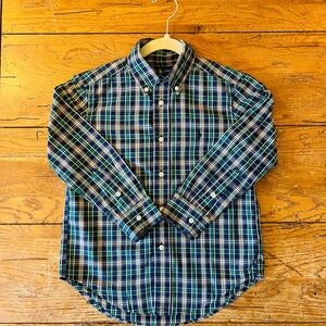 Ralph Lauren Boys Blue and Green Plaid Shirt